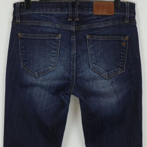 Madewell Women's Size 27 Blue Mid Rise Tall Inseam Distressed Skinny Jeans - Picture 4 of 11